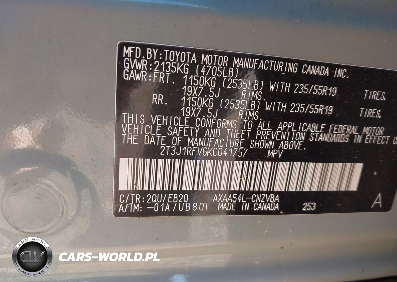 2019 Toyota Rav4 Adventure VIN:2T3J1RFV6KC041757 - 9