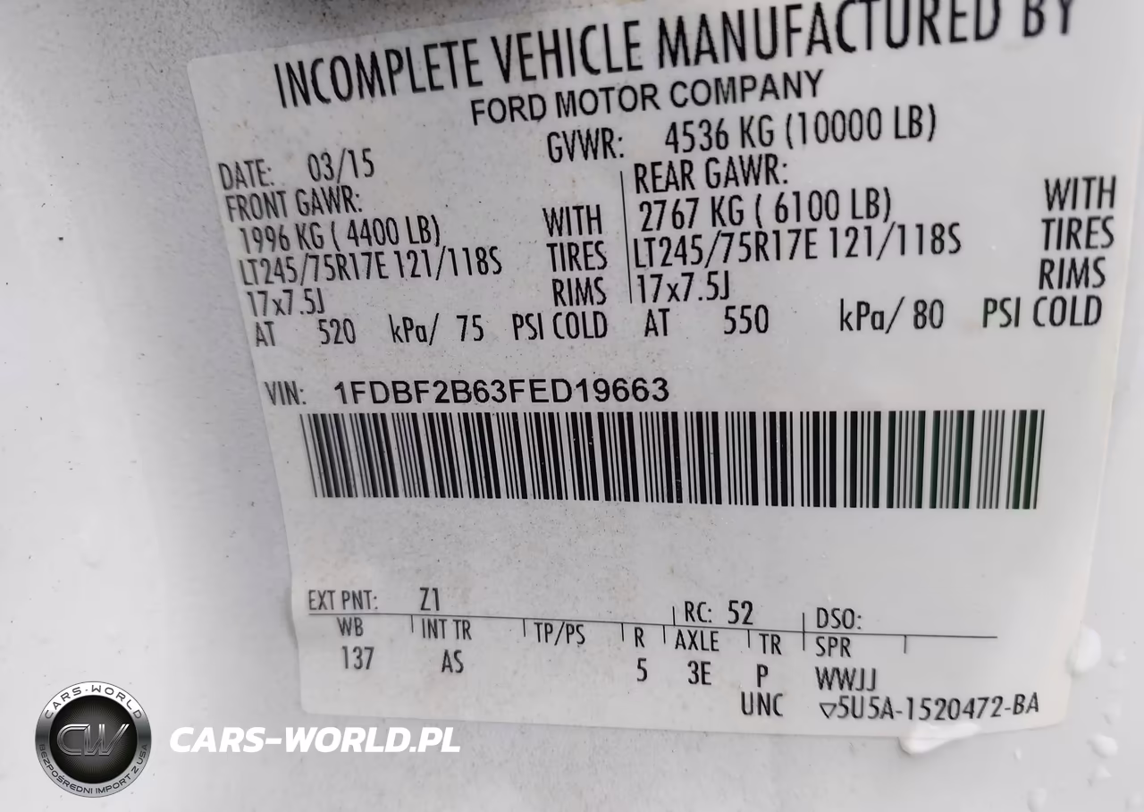 2015 Ford F-250 Xl VIN:1FDBF2B63FED19663 - 9
