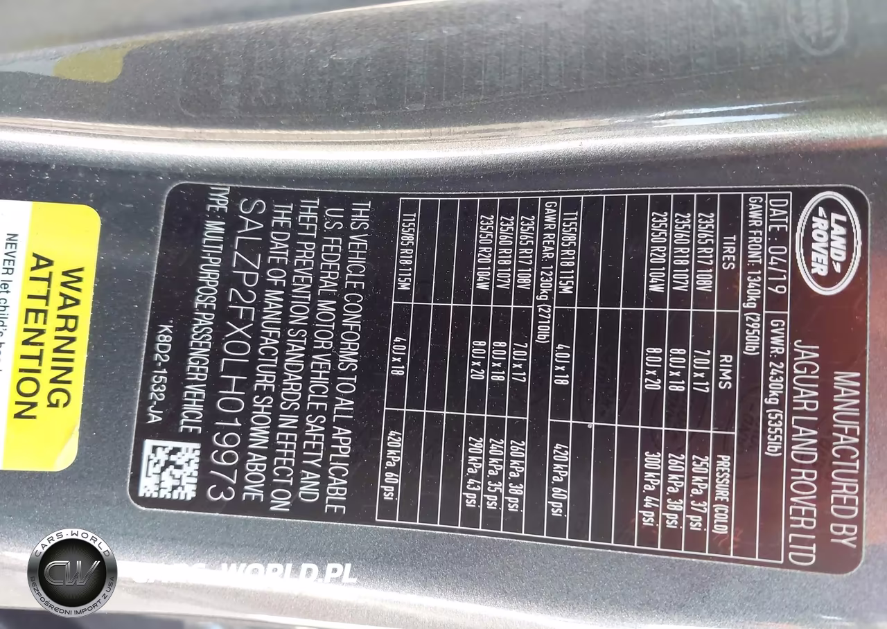 2020 Land Rover Range Rover Evoque Se VIN:SALZP2FX0LH019973 - 9
