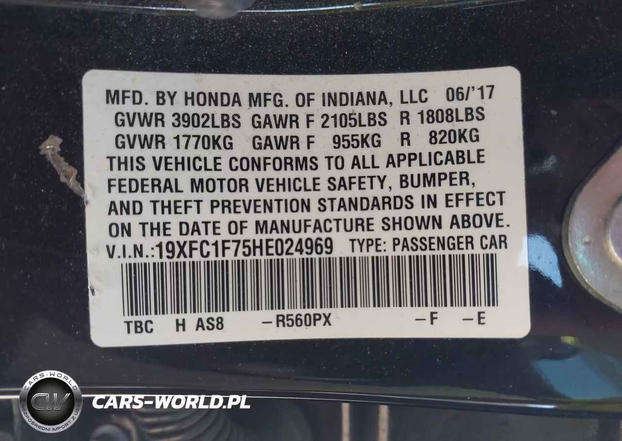 2017 Honda Civic Ex-L VIN:19XFC1F75HE024969 - 9