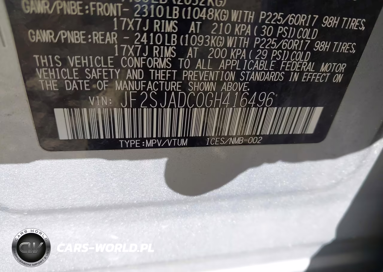 2016 Subaru Forester 2.5I Premium VIN:JF2SJADC0GH416496 - 9