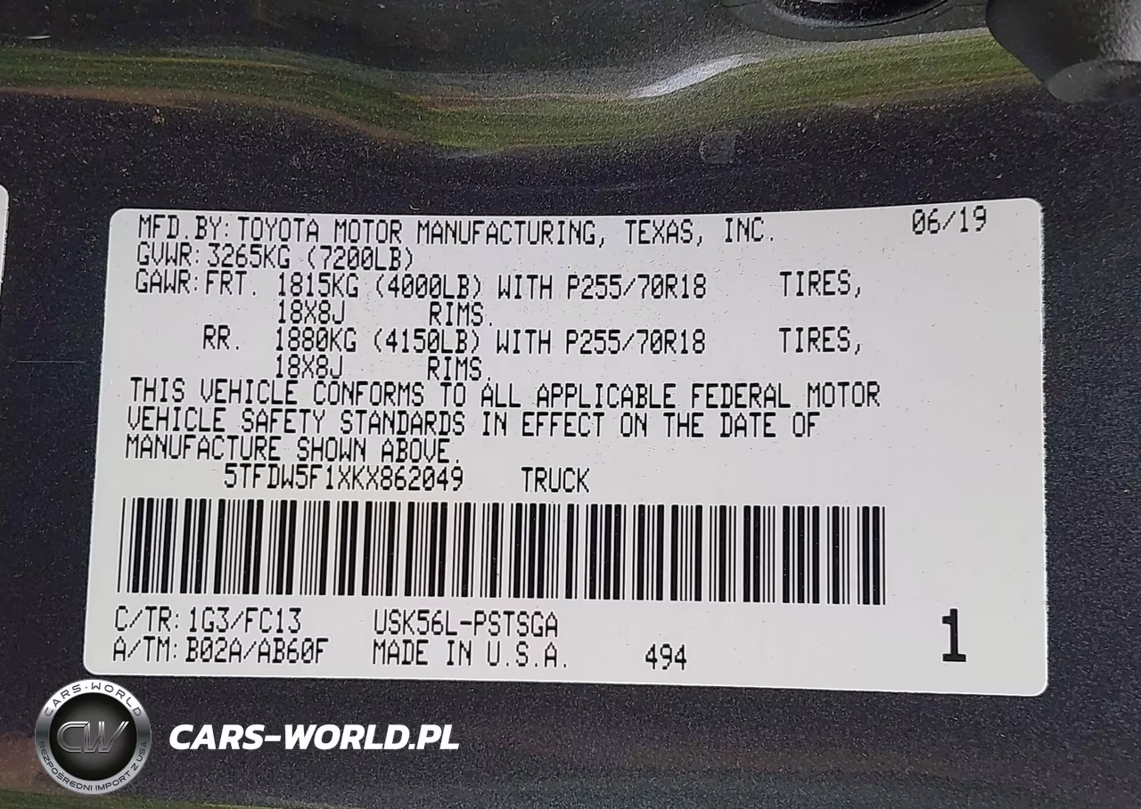 2019 Toyota Tundra Sr5 5.7L V8 VIN:5TFDW5F1XKX862049 - 9