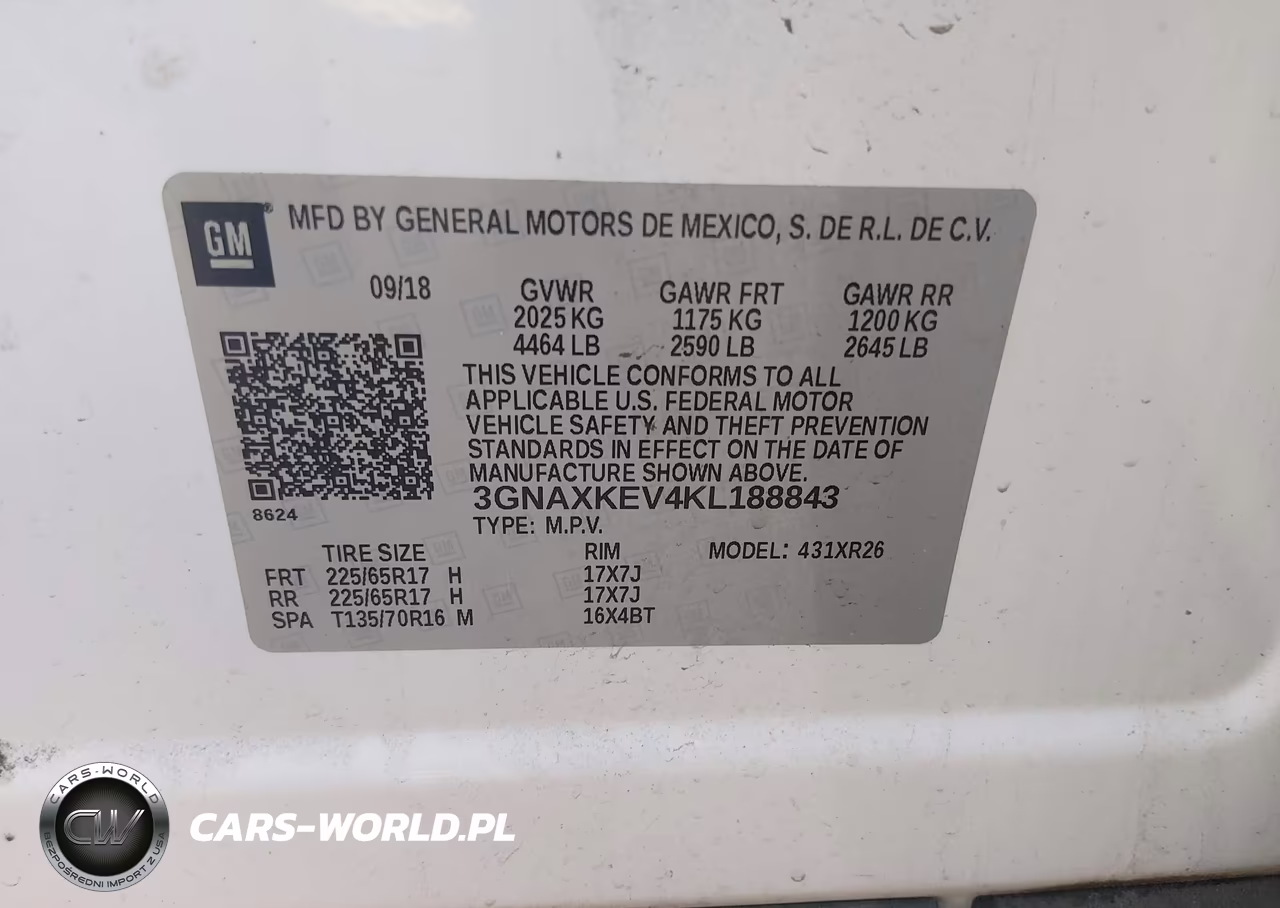 2019 Chevrolet Equinox Lt VIN:3GNAXKEV4KL188843 - 9