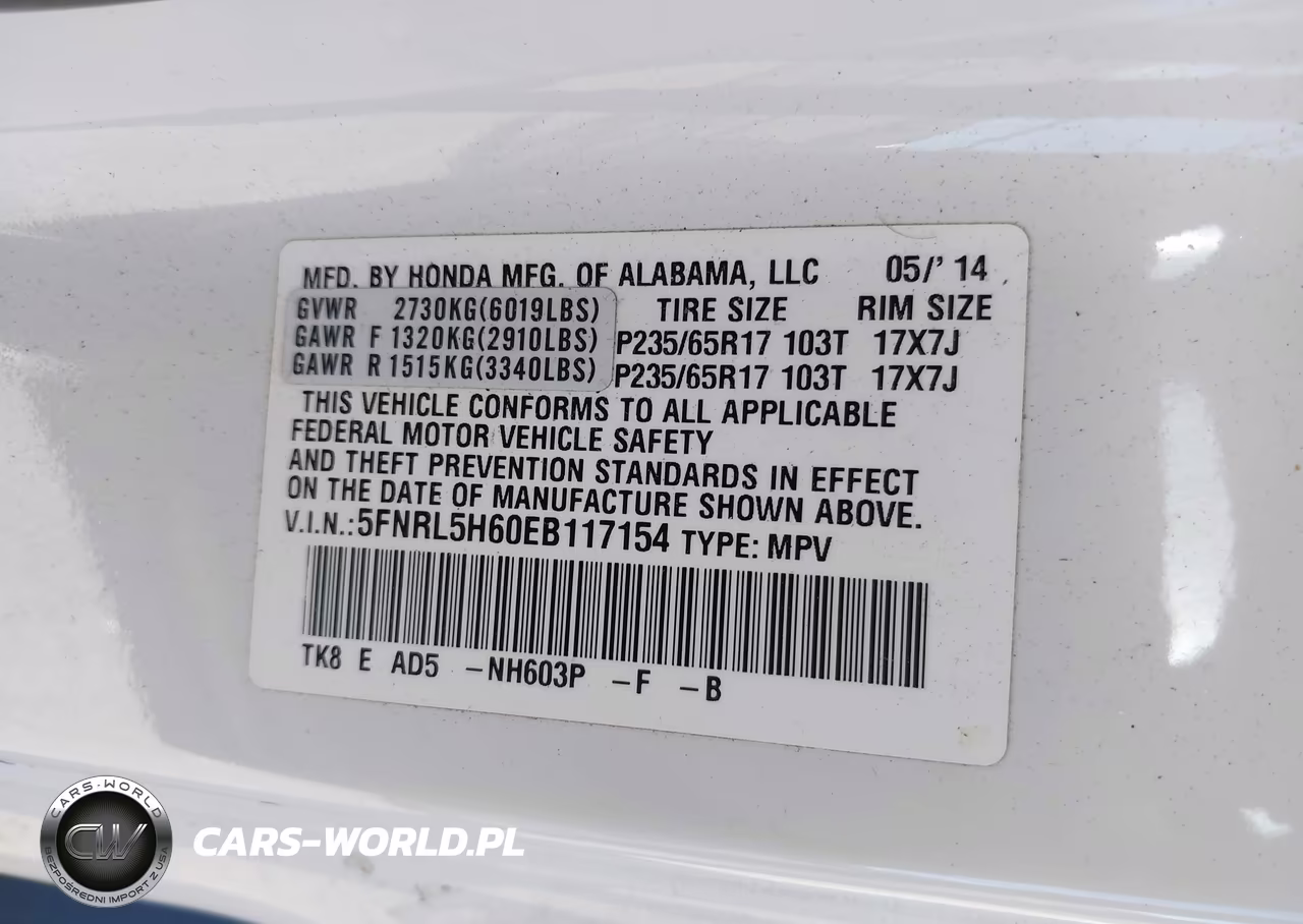 2014 Honda Odyssey Ex-L VIN:5FNRL5H60EB117154 - 9