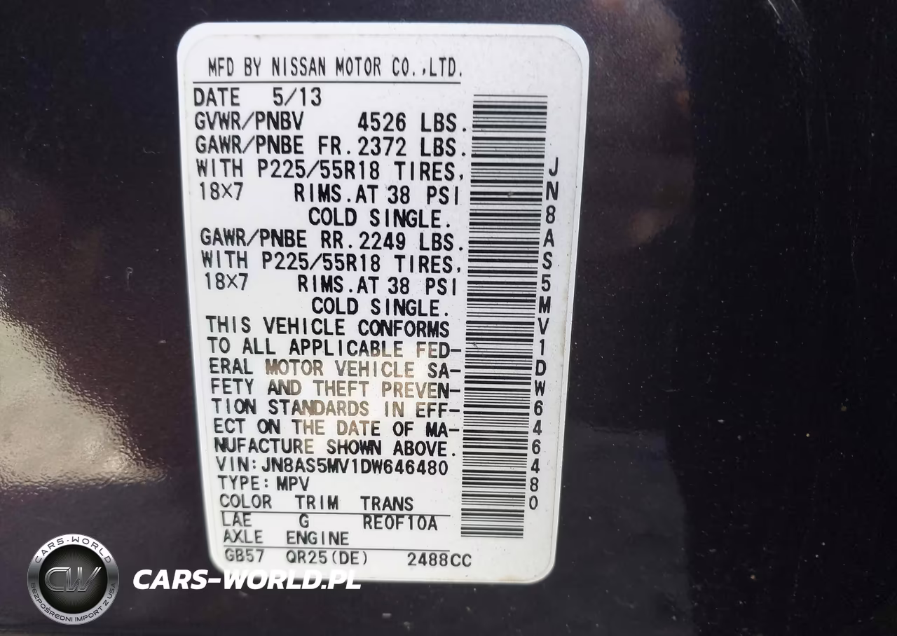 2013 Nissan Rogue Sv W-Sl Pkg VIN:JN8AS5MV1DW646480 - 9