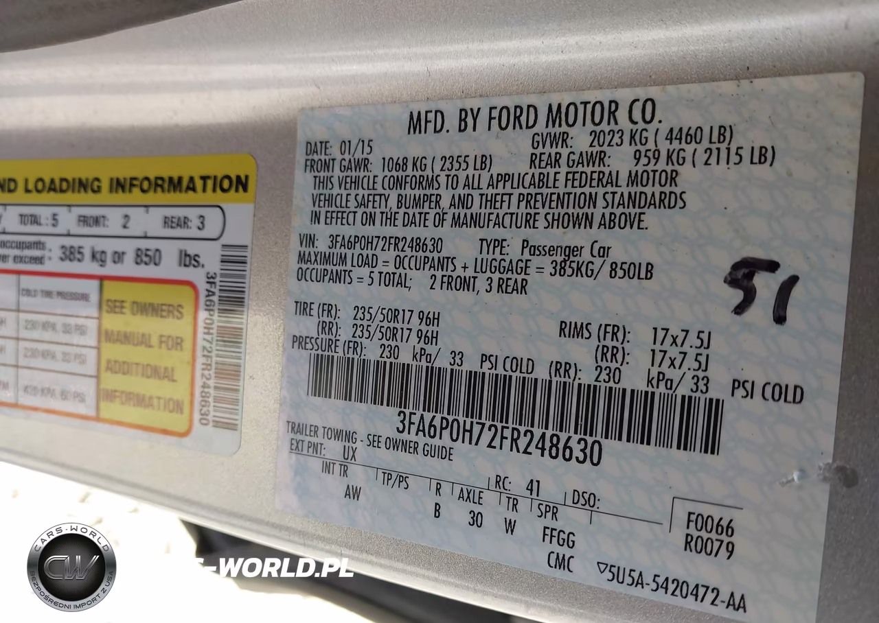 2015 Ford Fusion Se VIN:3FA6P0H72FR248630 - 9