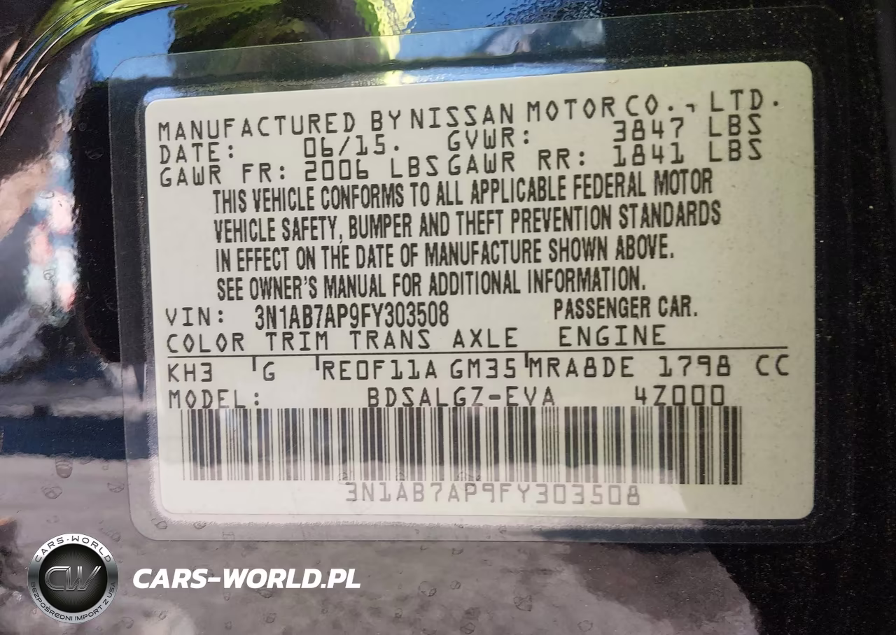 2015 Nissan Sentra Sl VIN:3N1AB7AP9FY303508 - 9