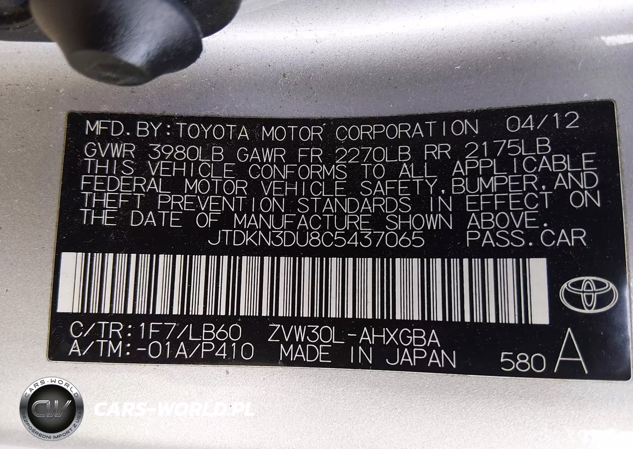 2012 Toyota Prius Five VIN:JTDKN3DU8C5437065 - 9