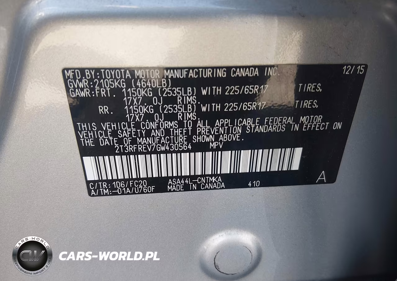 2016 Toyota Rav4 Xle VIN:2T3RFREV7GW430564 - 9