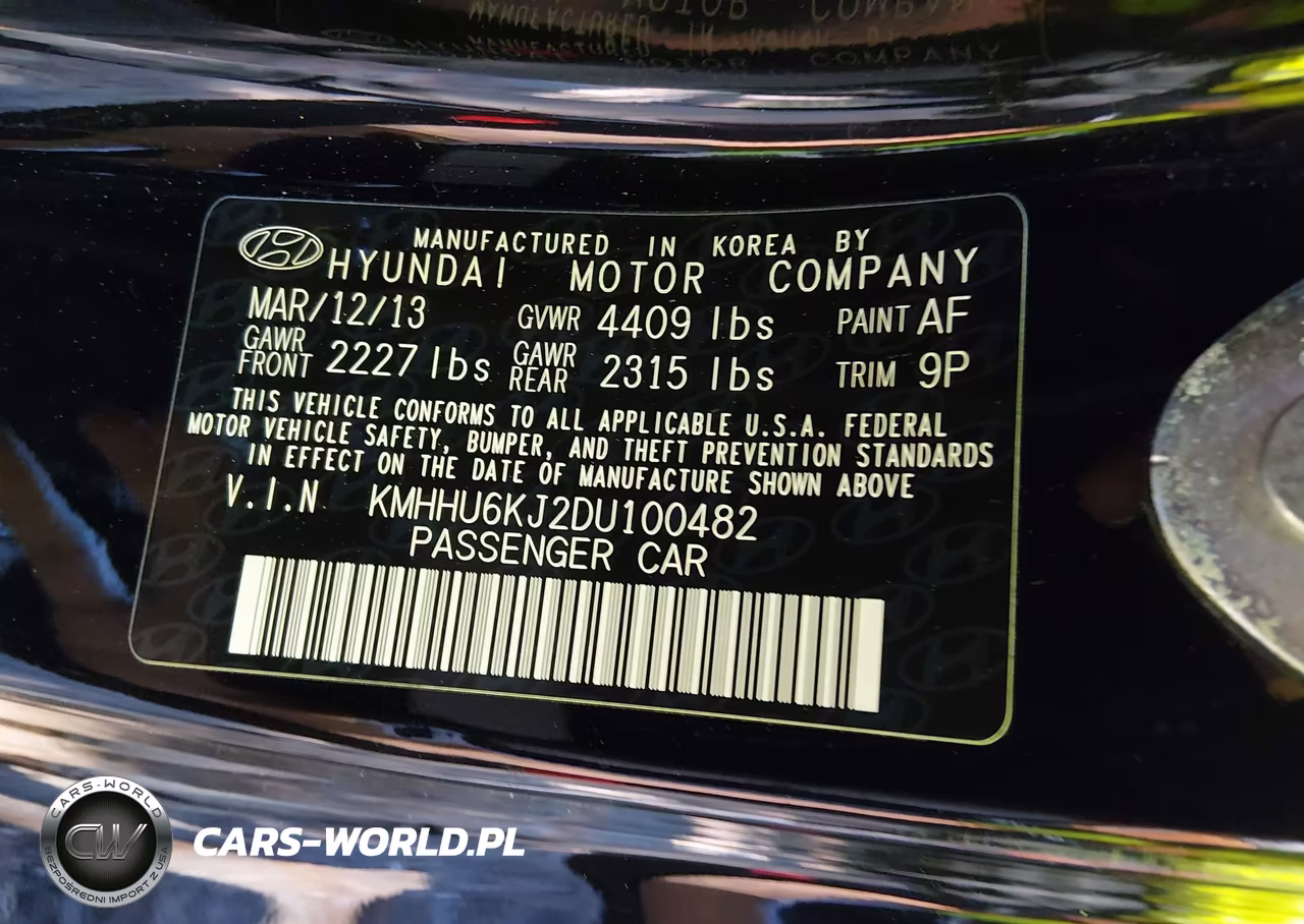 2013 Hyundai Genesis 3.8 Grand Touring VIN:KMHHU6KJ2DU100482 - 9