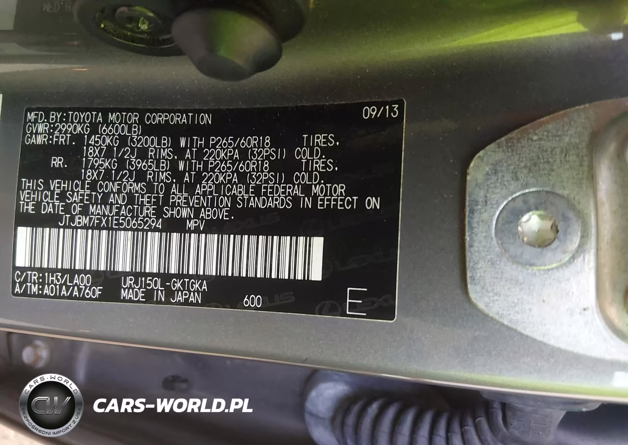 2014 Lexus Gx 460 VIN:JTJBM7FX1E5065294 - 9