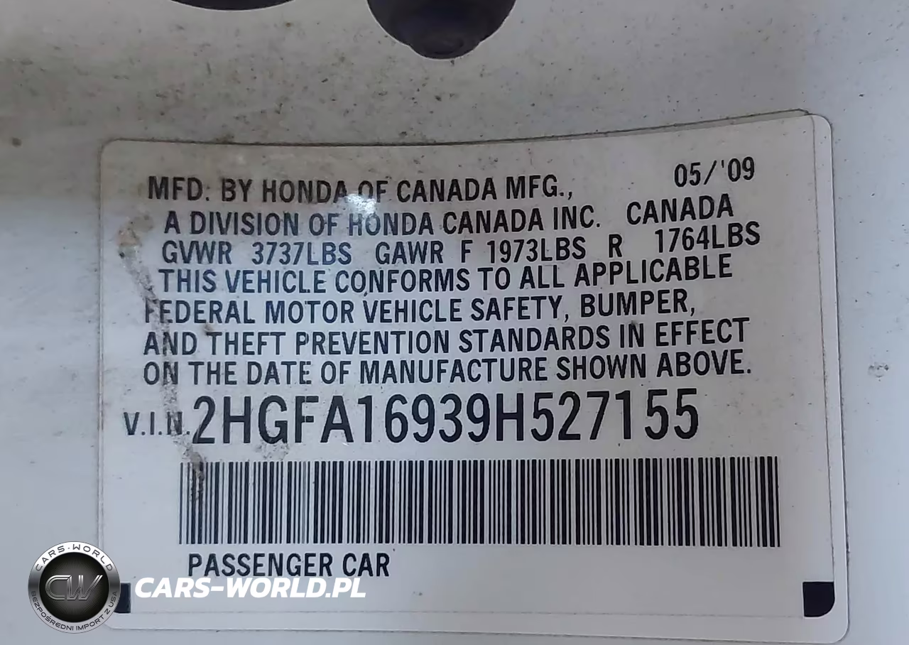 2009 Honda Civic Ex-L VIN:2HGFA16939H527155 - 9