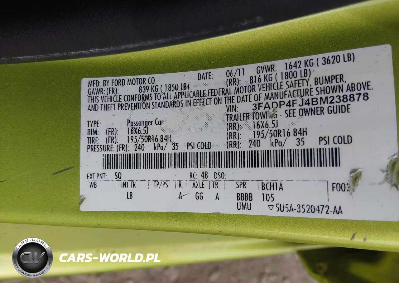 2011 Ford Fiesta Ses VIN:3FADP4FJ4BM238878 - 9