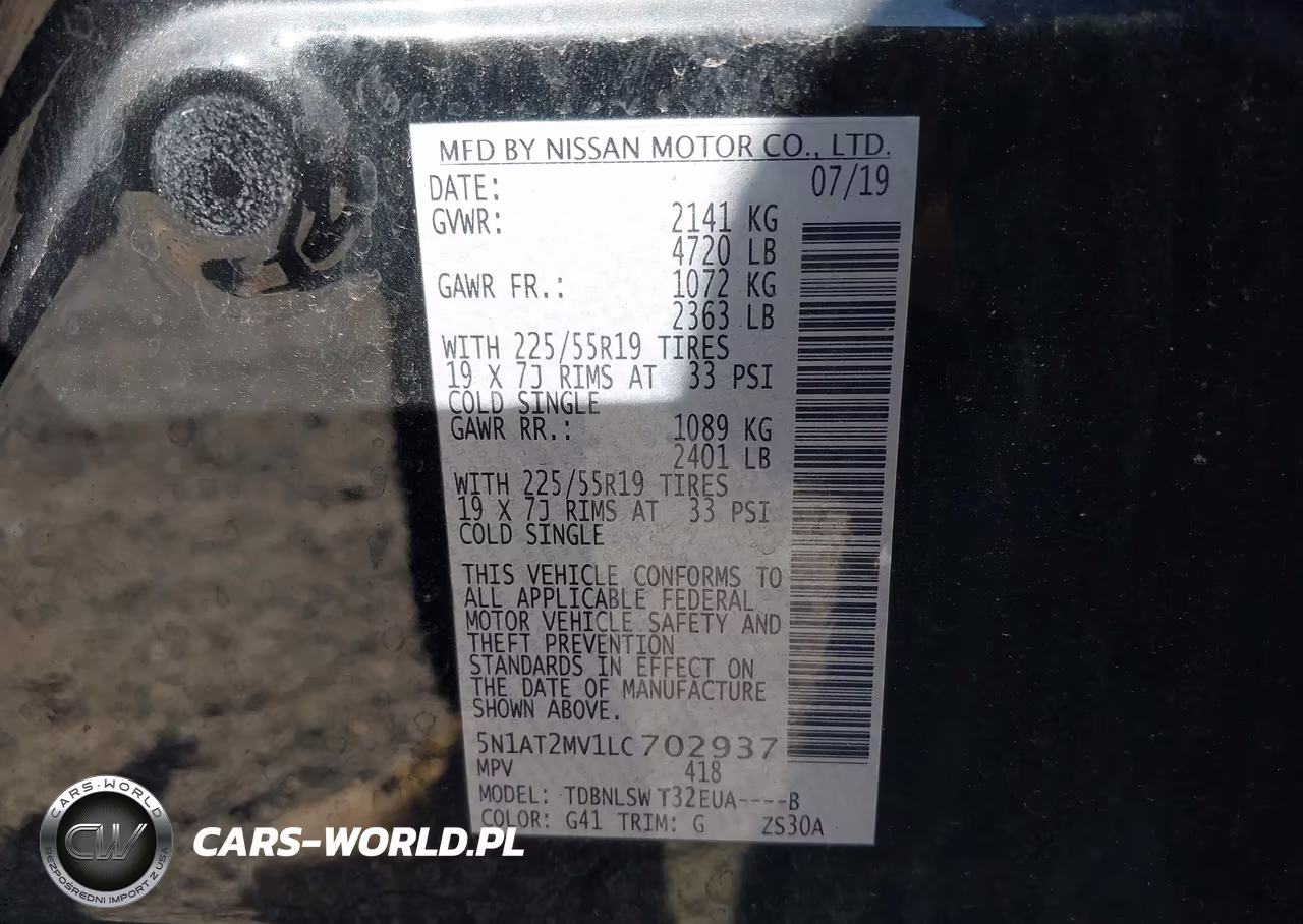 2020 Nissan Rogue Sl Intelligent Awd VIN:5N1AT2MV1LC702937 - 9