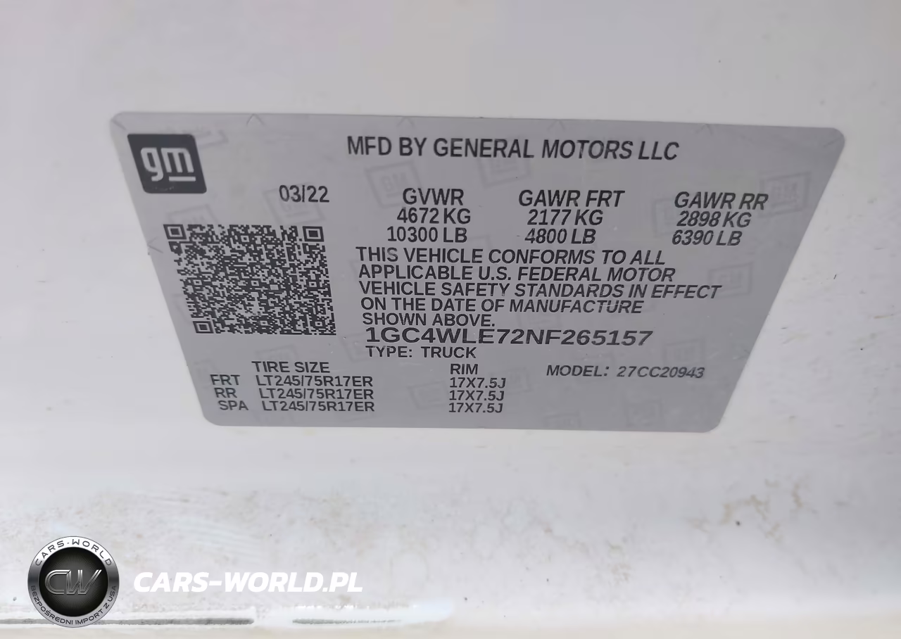 2022 Chevrolet Silverado 2500Hd 2Wd Long Bed Wt VIN:1GC4WLE72NF265157 - 8