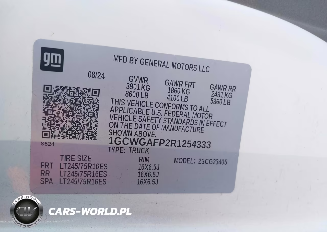 2024 Chevrolet Express G2500 VIN:1GCWGAFP2R1254333 - 9