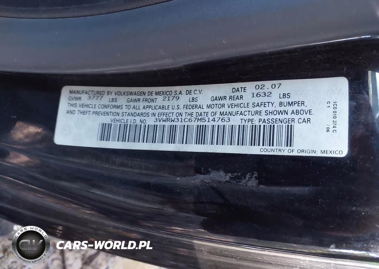 2007 Volkswagen New Beetle 2.5 VIN:3VWRW31C67M514763 - 9