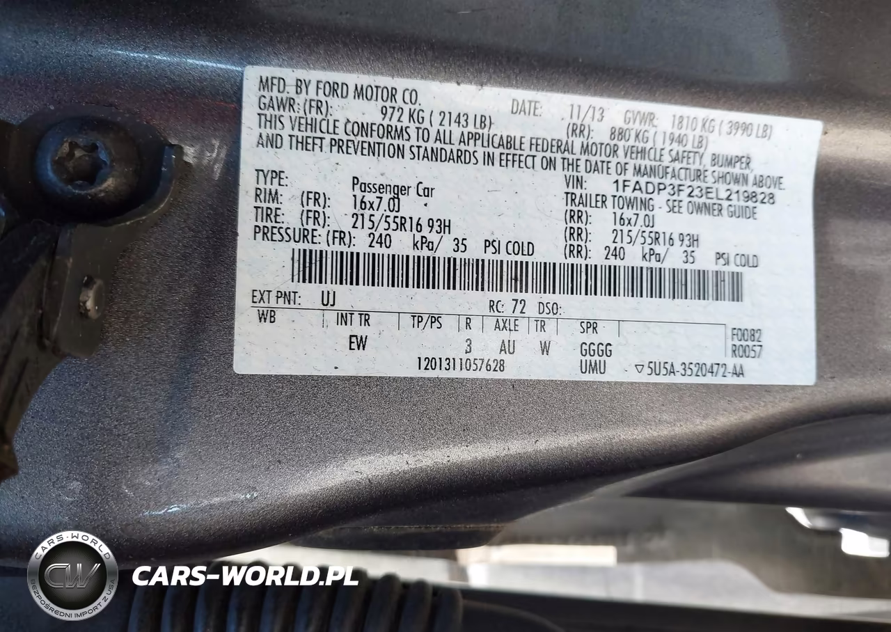 2014 Ford Focus Se VIN:1FADP3F23EL219828 - 9