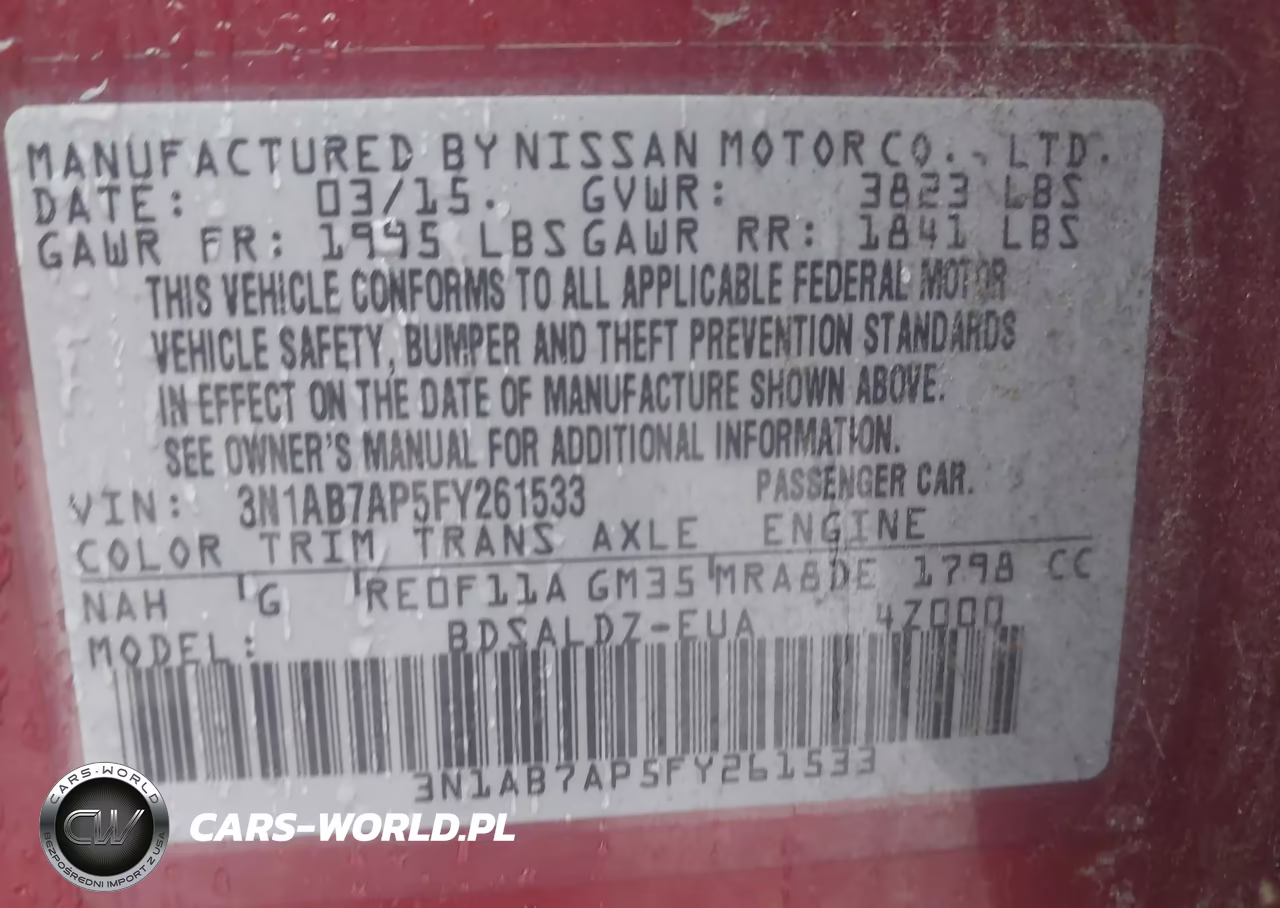 2015 Nissan Sentra Sv VIN:3N1AB7AP5FY261533 - 9