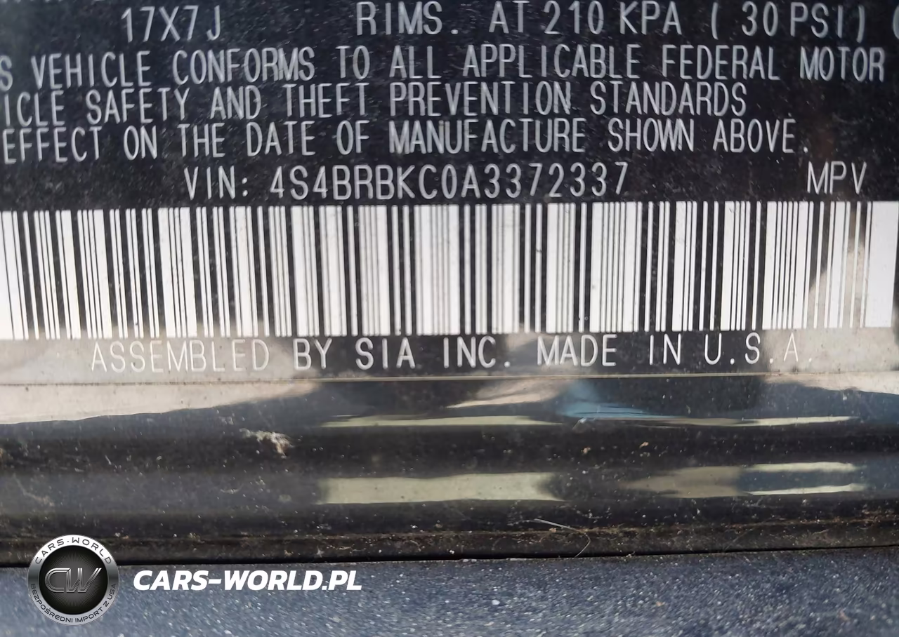 2010 Subaru Outback 2.5I Limited VIN:4S4BRBKC0A3372337 - 9