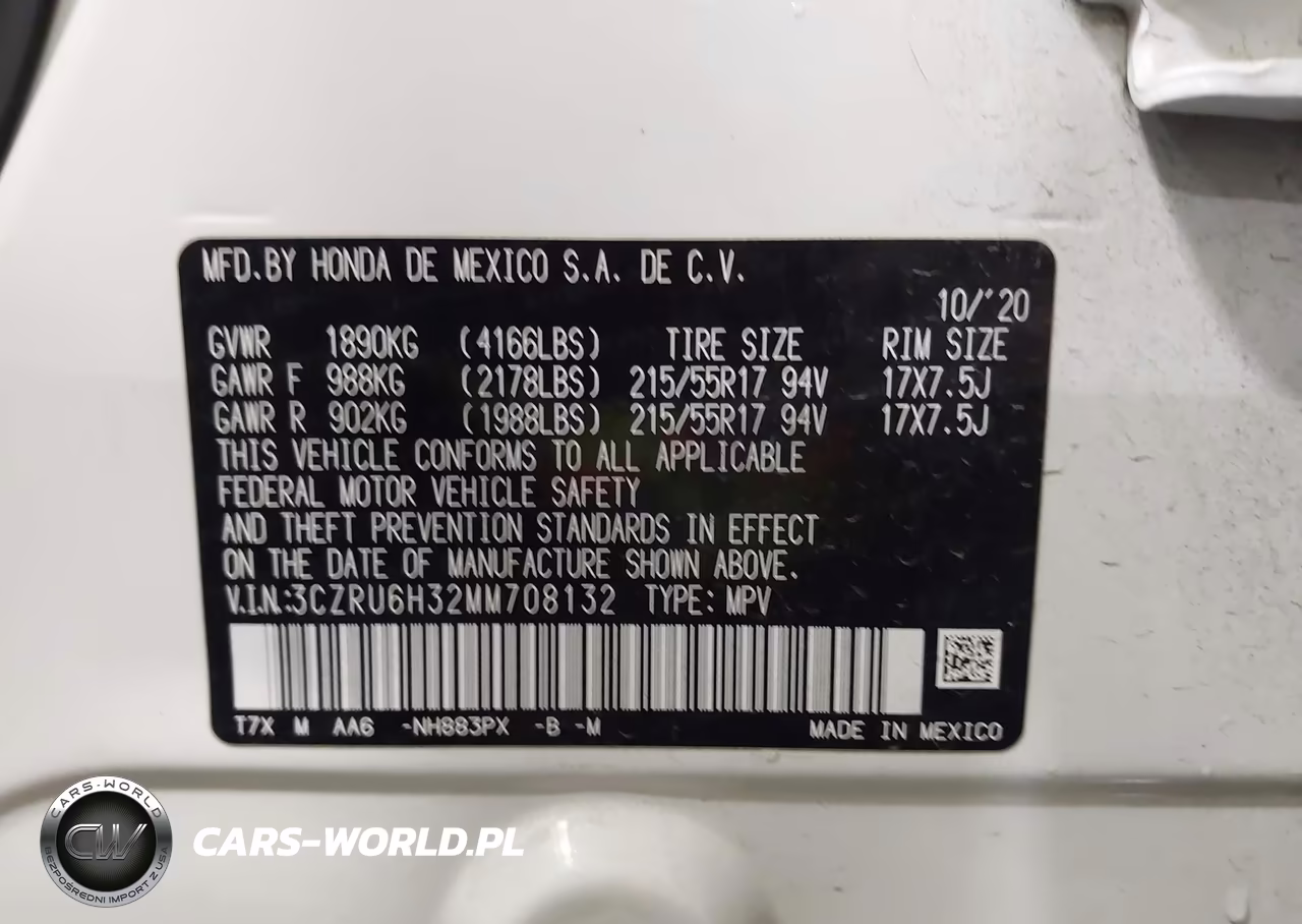 2021 Honda Hr-V Awd Lx VIN:3CZRU6H32MM708132 - 9