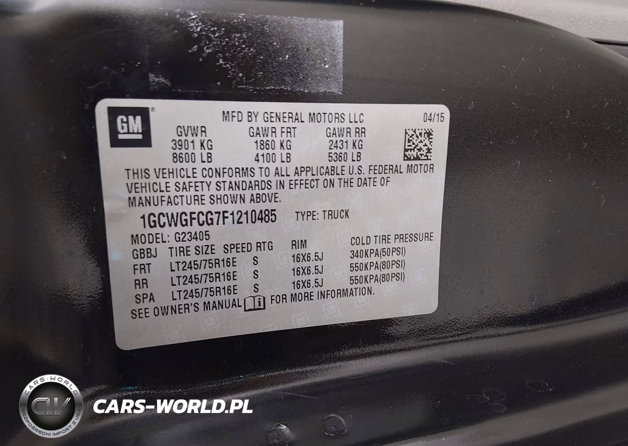 2015 Chevrolet Express 2500 Work Van VIN:1GCWGFCG7F1210485 - 9