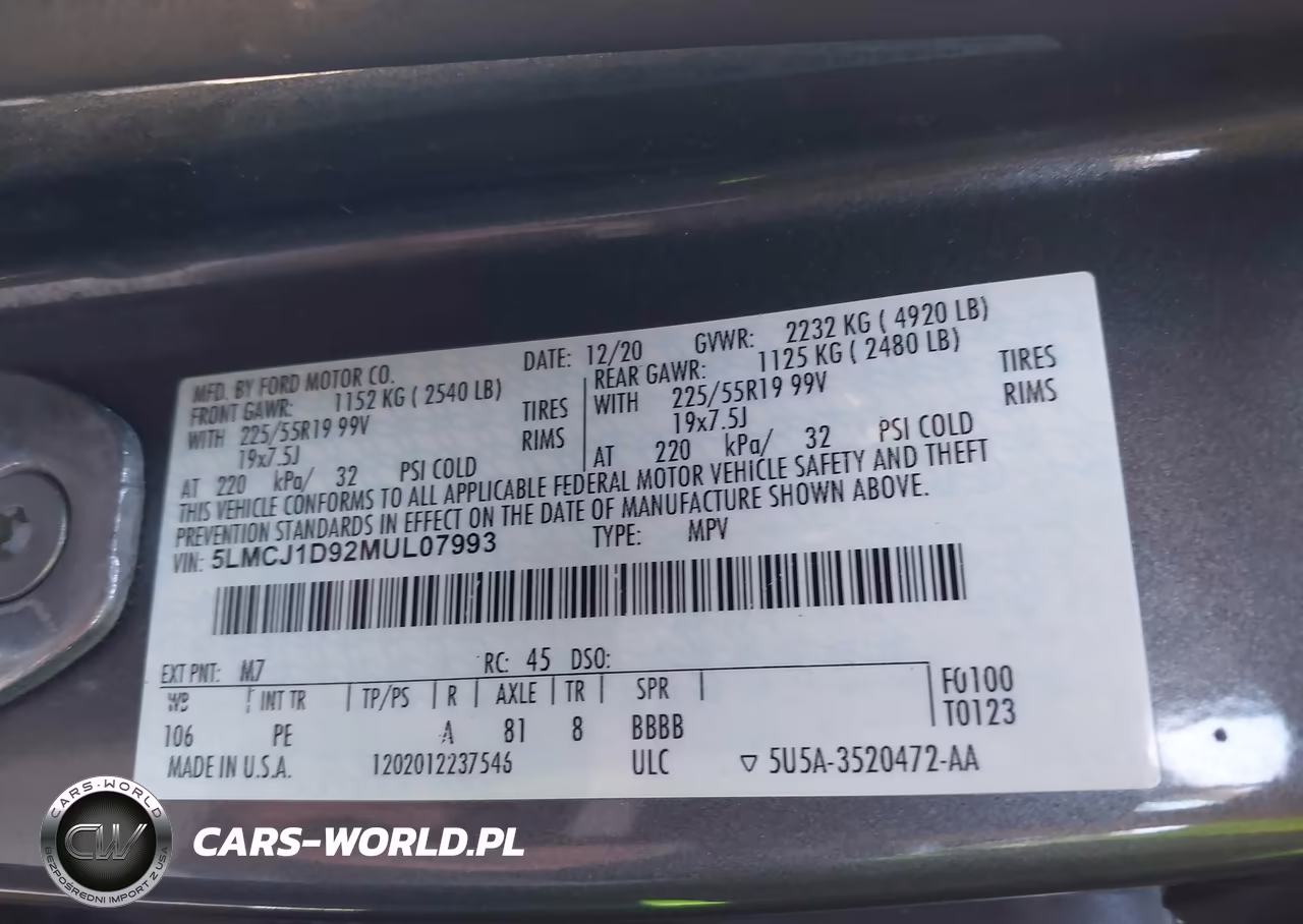 2021 Lincoln Corsair Standard VIN:5LMCJ1D92MUL07993 - 9