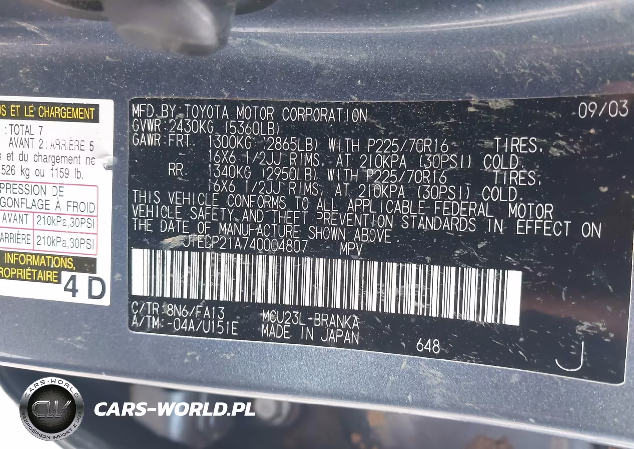2004 Toyota Highlander V6 VIN:JTEDP21A740004807 - 9