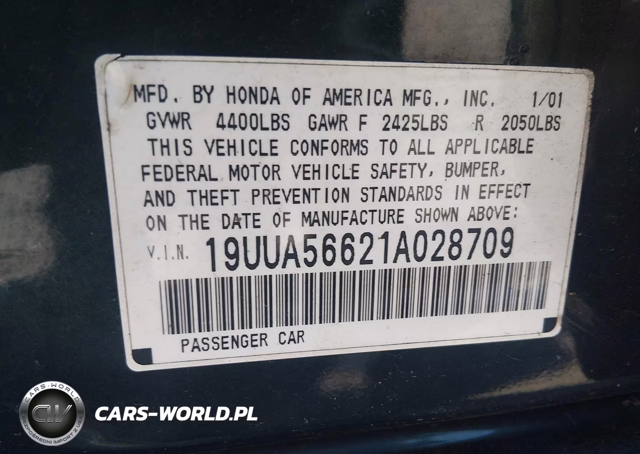 2001 Acura Tl VIN:19UUA56621A028709 - 9