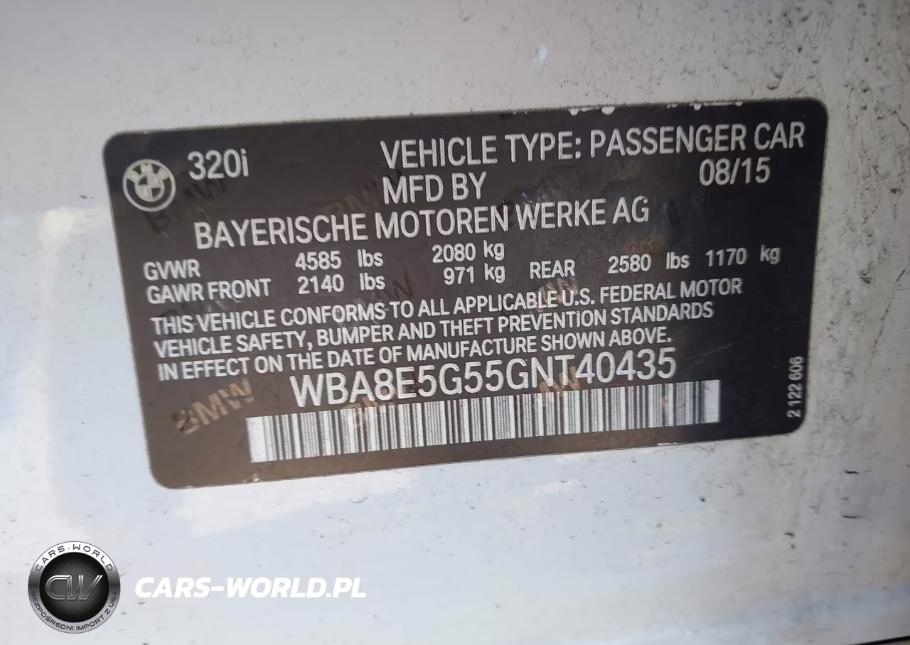 2016 BMW 320I xDrive VIN:WBA8E5G55GNT40435 - 9