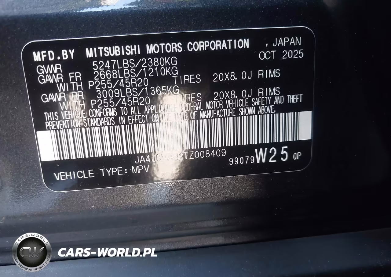 2026 Mitsubishi Outlander Le 2.5 2Wd-Se 2.5 2Wd VIN:JA4J3VAB2TZ008409 - 9