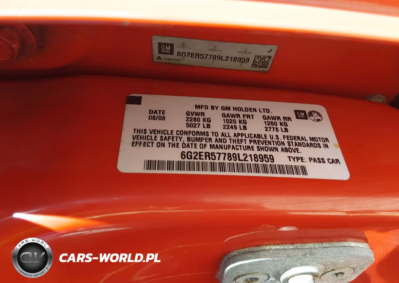 2009 Pontiac G8 VIN:6G2ER57789L218959 - 9