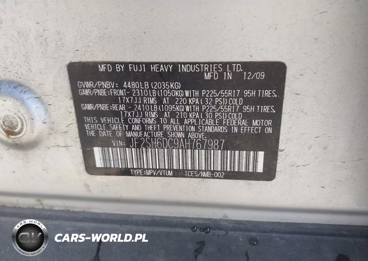 2010 Subaru Forester 2.5X Limited VIN:JF2SH6DC9AH767987 - 9