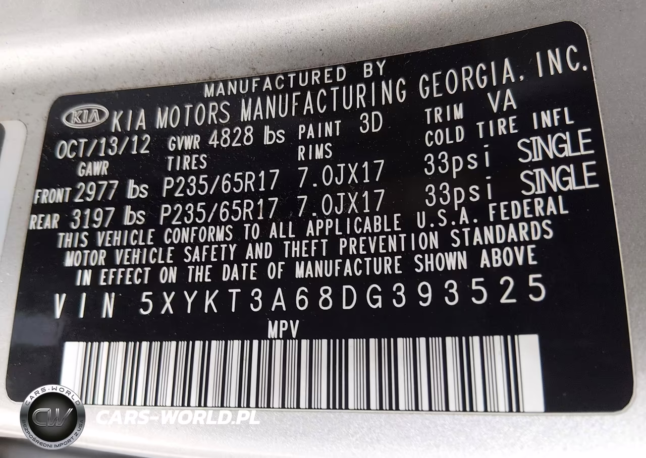 2013 Kia Sorento Lx VIN:5XYKT3A68DG393525 - 9