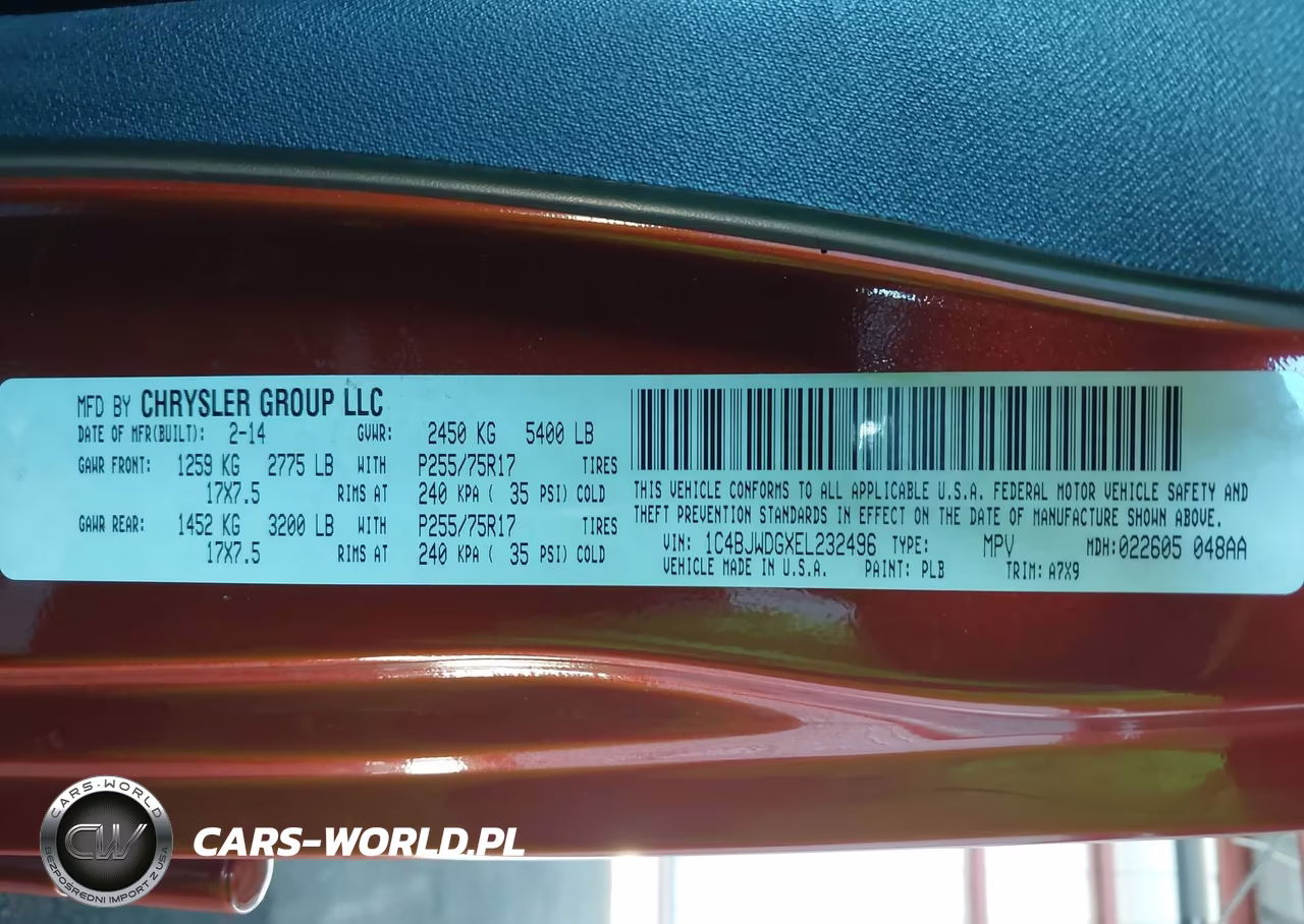 2014 Jeep Wrangler Unlimited Sport VIN:1C4BJWDGXEL232496 - 9