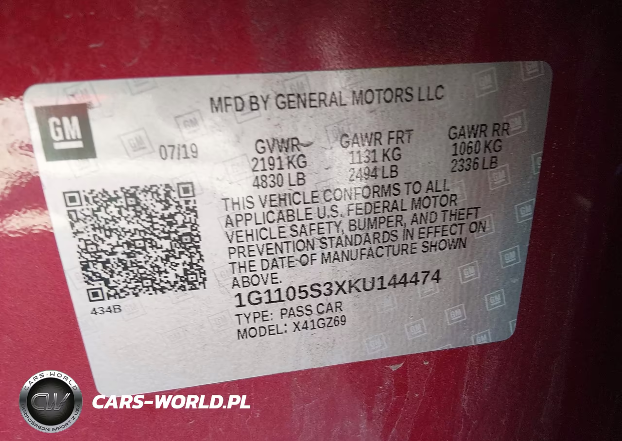 2019 Chevrolet Impala Premier VIN:1G1105S3XKU144474 - 9