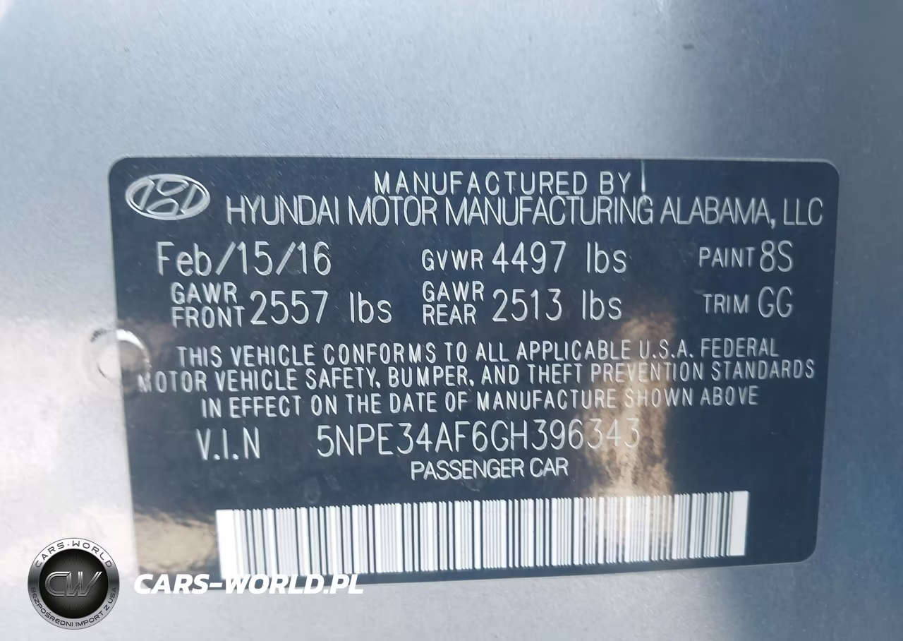2016 Hyundai Sonata Sport VIN:5NPE34AF6GH396343 - 9