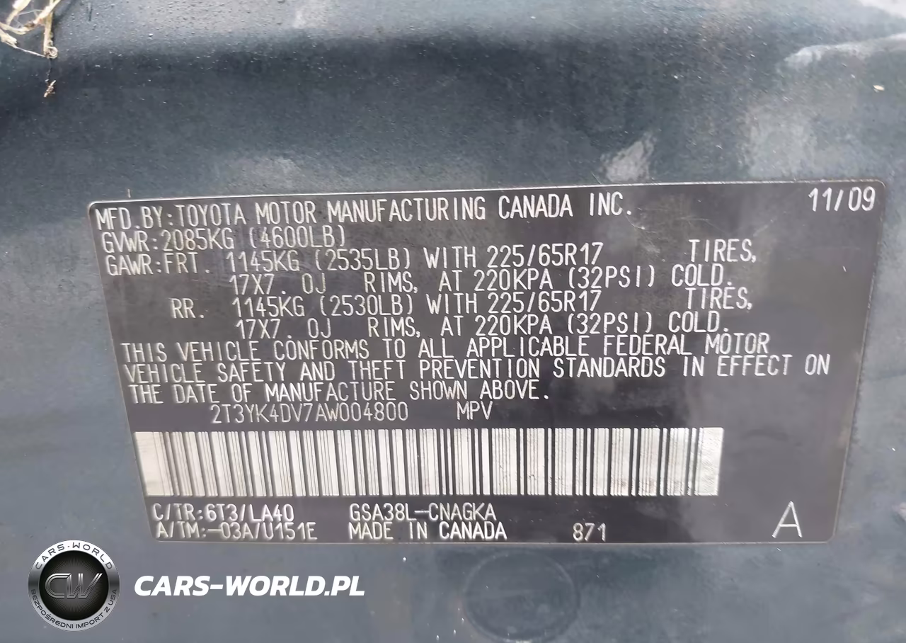 2010 Toyota Rav4 Limited V6 VIN:2T3YK4DV7AW004800 - 9