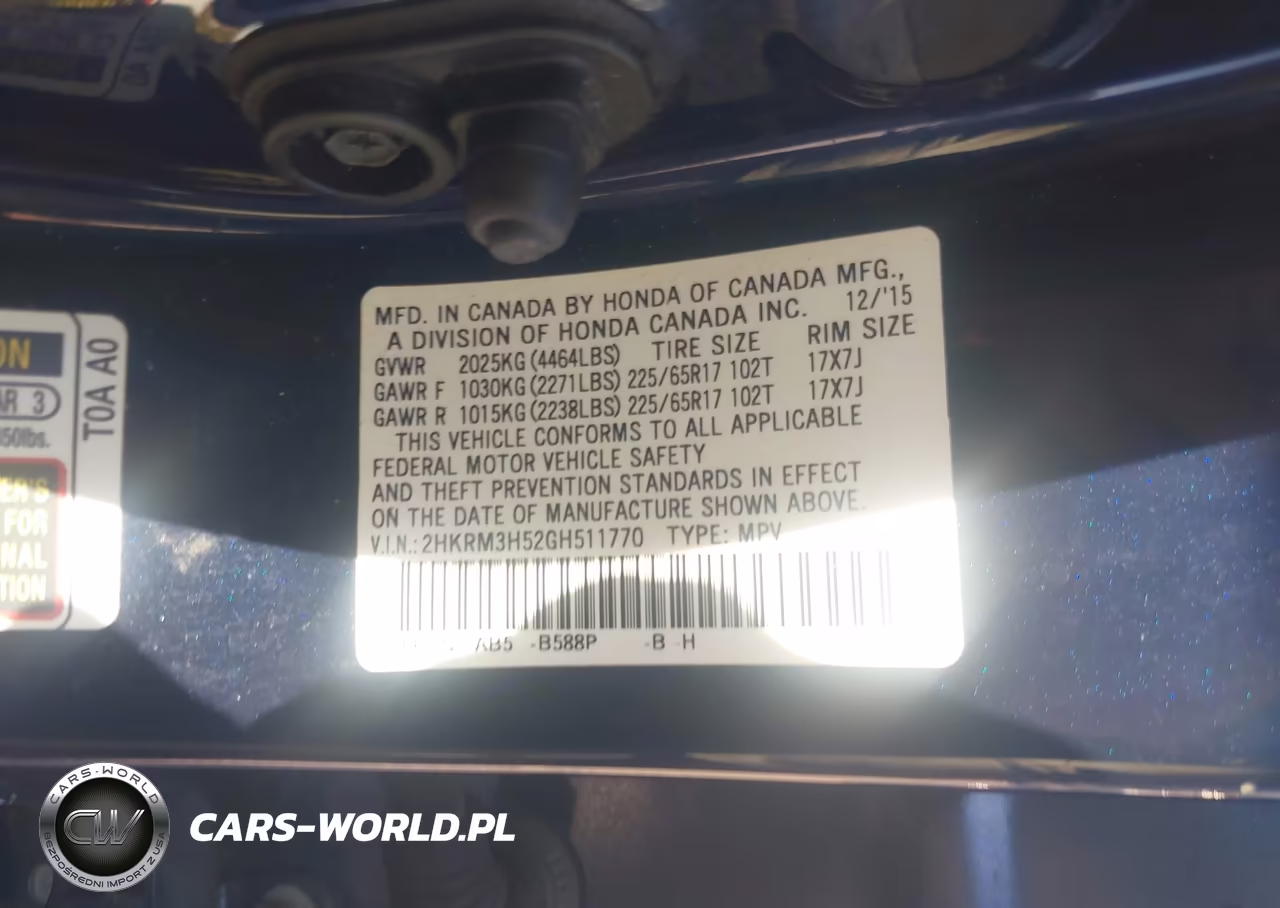 2016 Honda Cr-V Ex VIN:2HKRM3H52GH511770 - 9