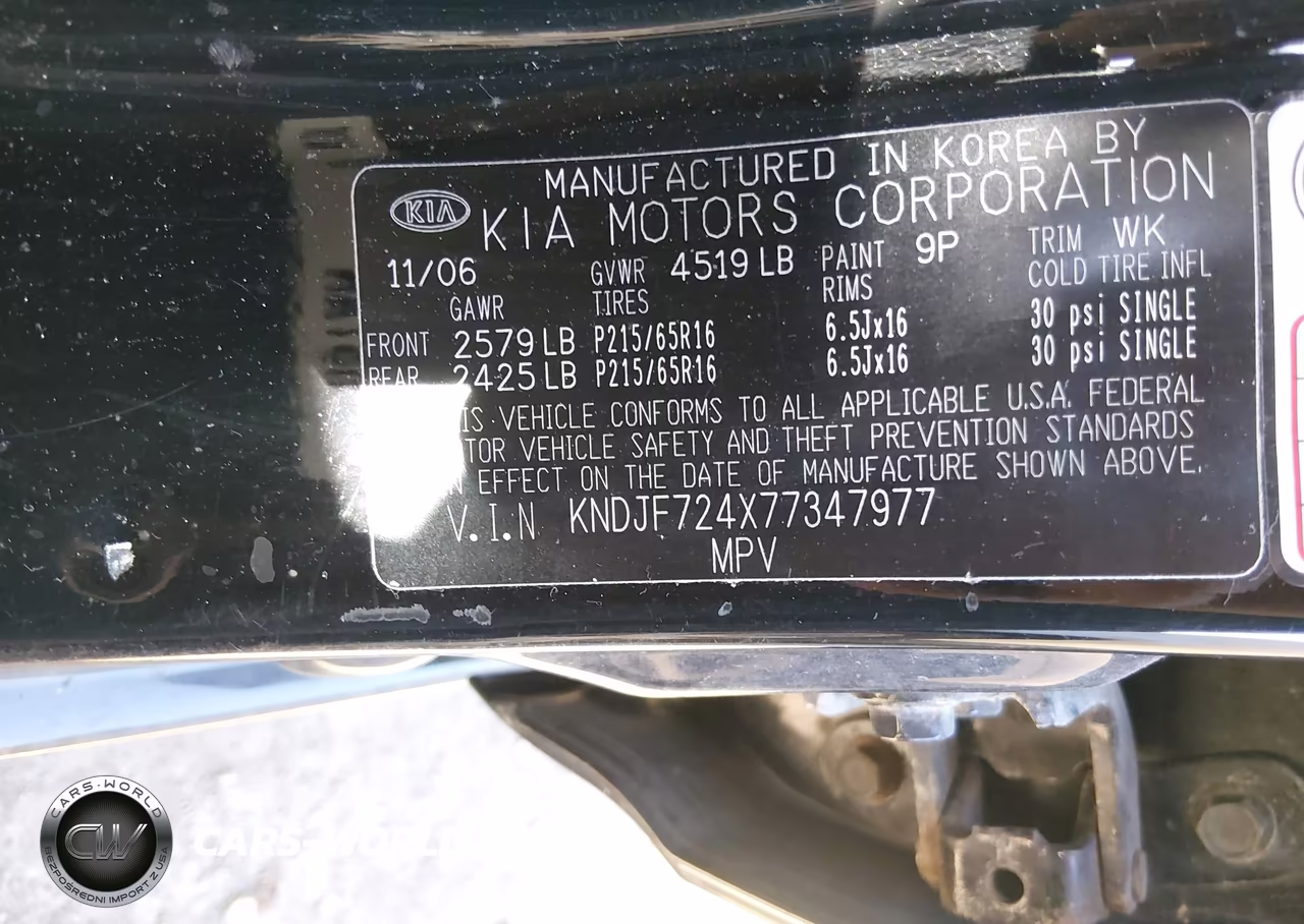 2007 Kia Sportage Lx VIN:KNDJF724X77347977 - 9