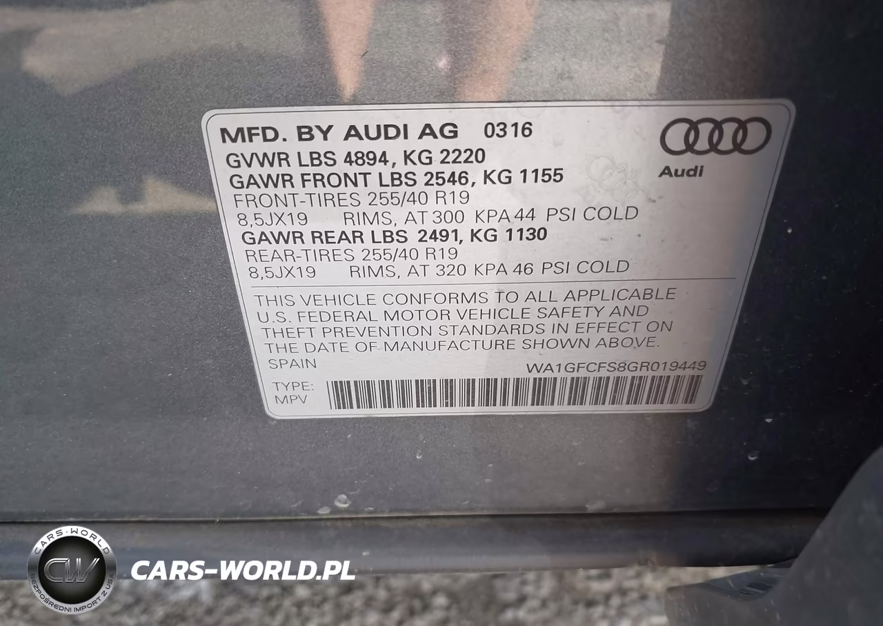 2016 Audi Q3 2.0T Premium Plus VIN:WA1GFCFS8GR019449 - 9