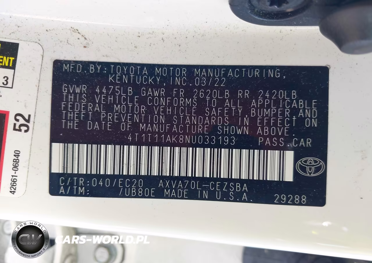 2022 Toyota Camry Se Nightshade Edition VIN:4T1T11AK8NU033193 - 9