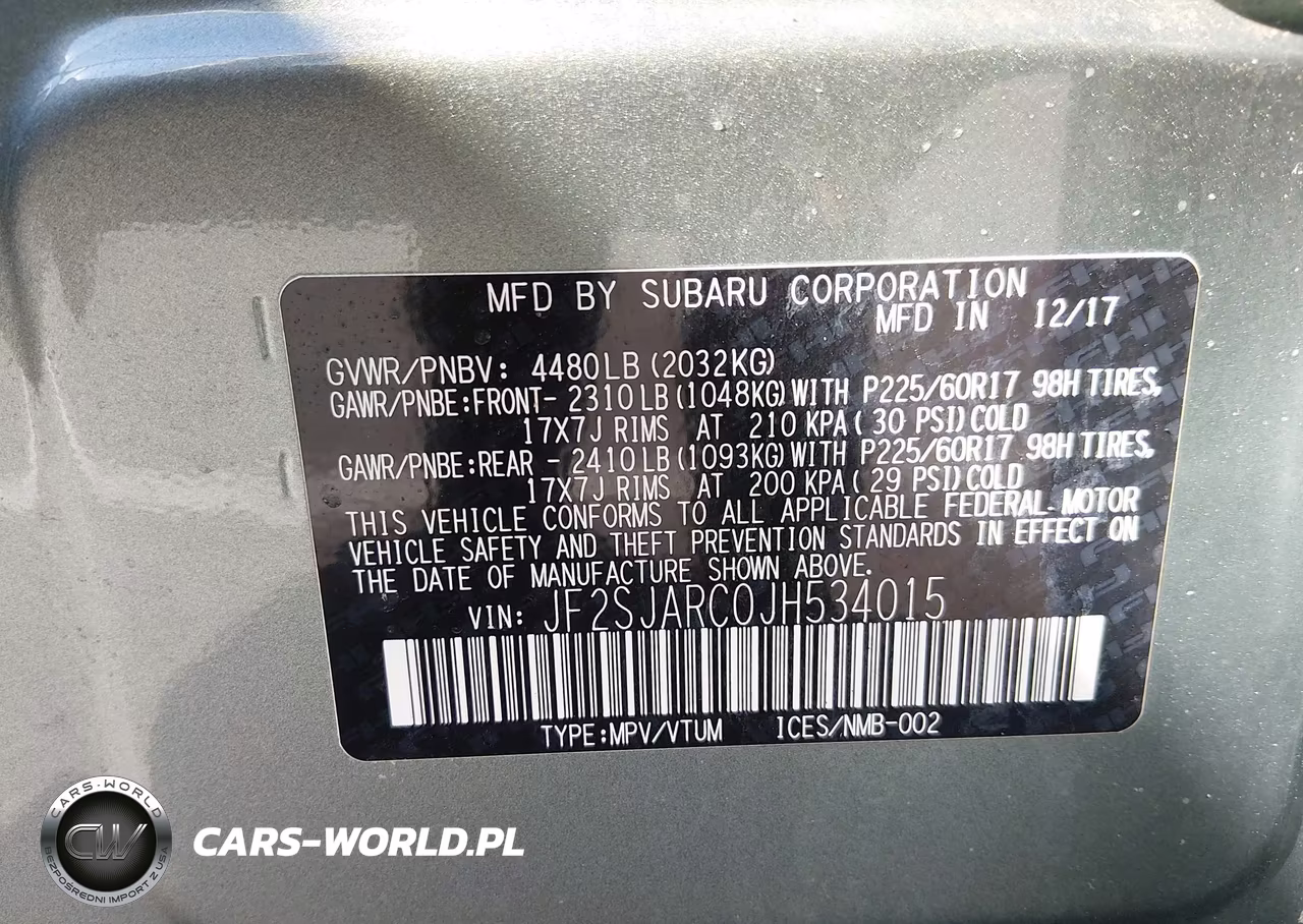 2018 Subaru Forester 2.5I Limited VIN:JF2SJARC0JH534015 - 9