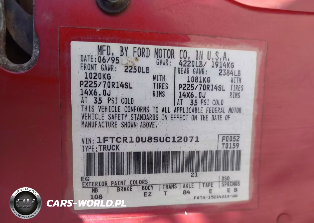 1995 Ford Ranger VIN:1FTCR10U8SUC12071 - 9