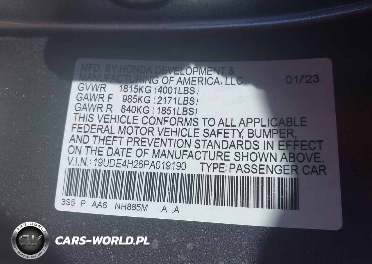 2023 Acura Integra VIN:19UDE4H26PA019190 - 9