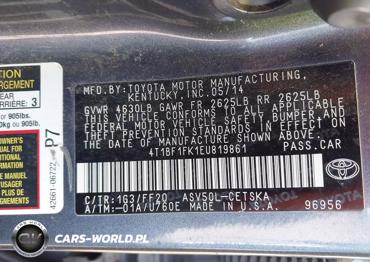 2014 Toyota Camry Se VIN:4T1BF1FK1EU819861 - 9