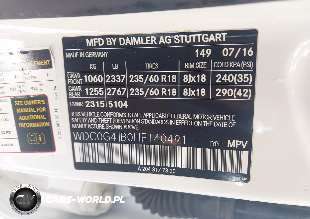 2017 Mercedes-Benz Glc 300 VIN:WDC0G4JB0HF140491 - 9