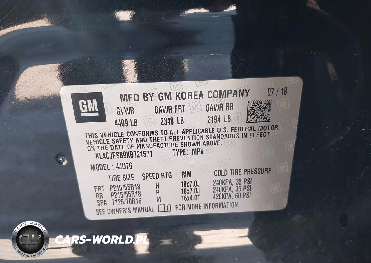2019 Buick Encore Awd Preferred VIN:KL4CJESB9KB721571 - 9