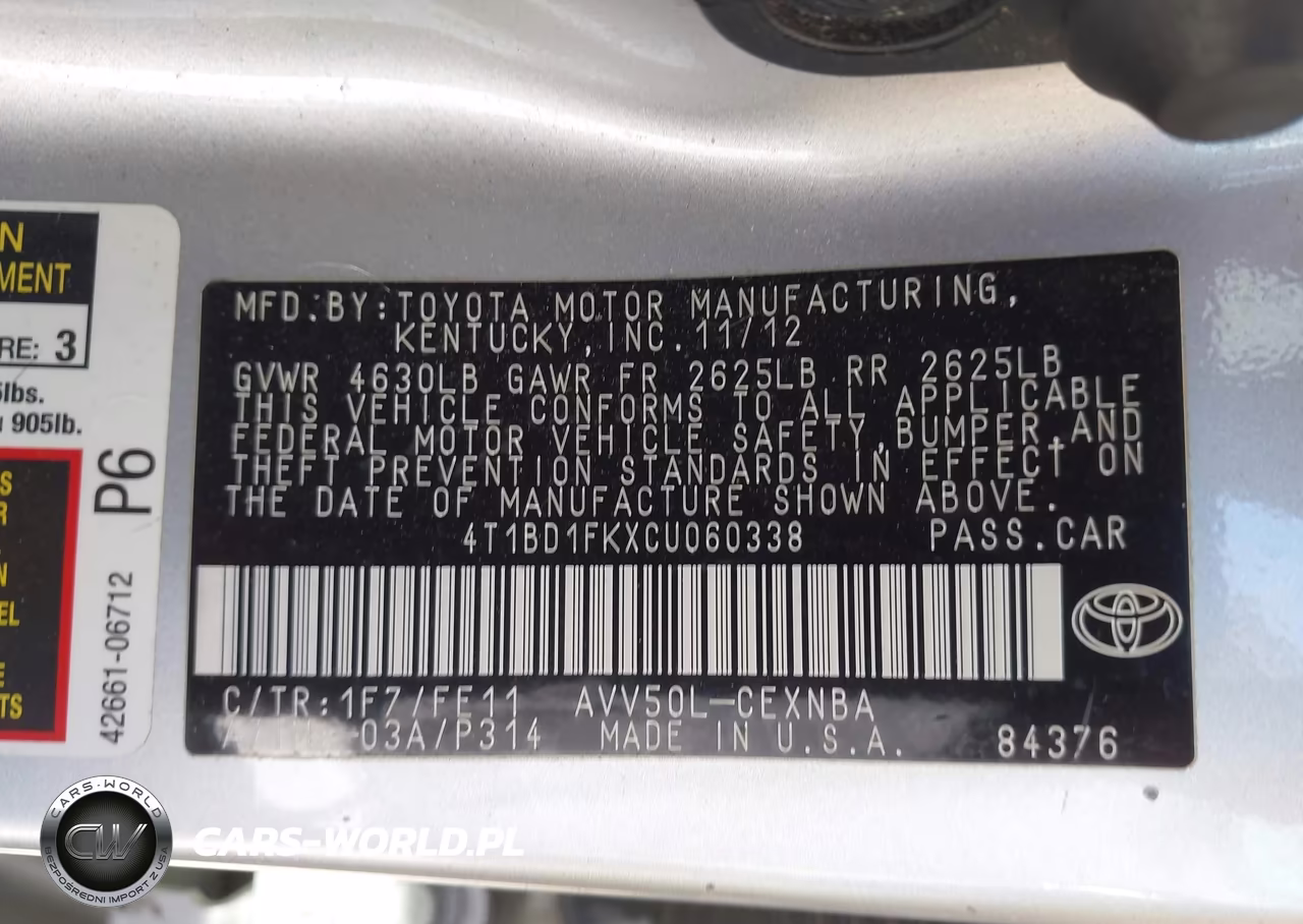 2012 Toyota Camry Hybrid Le VIN:4T1BD1FKXCU060338 - 9