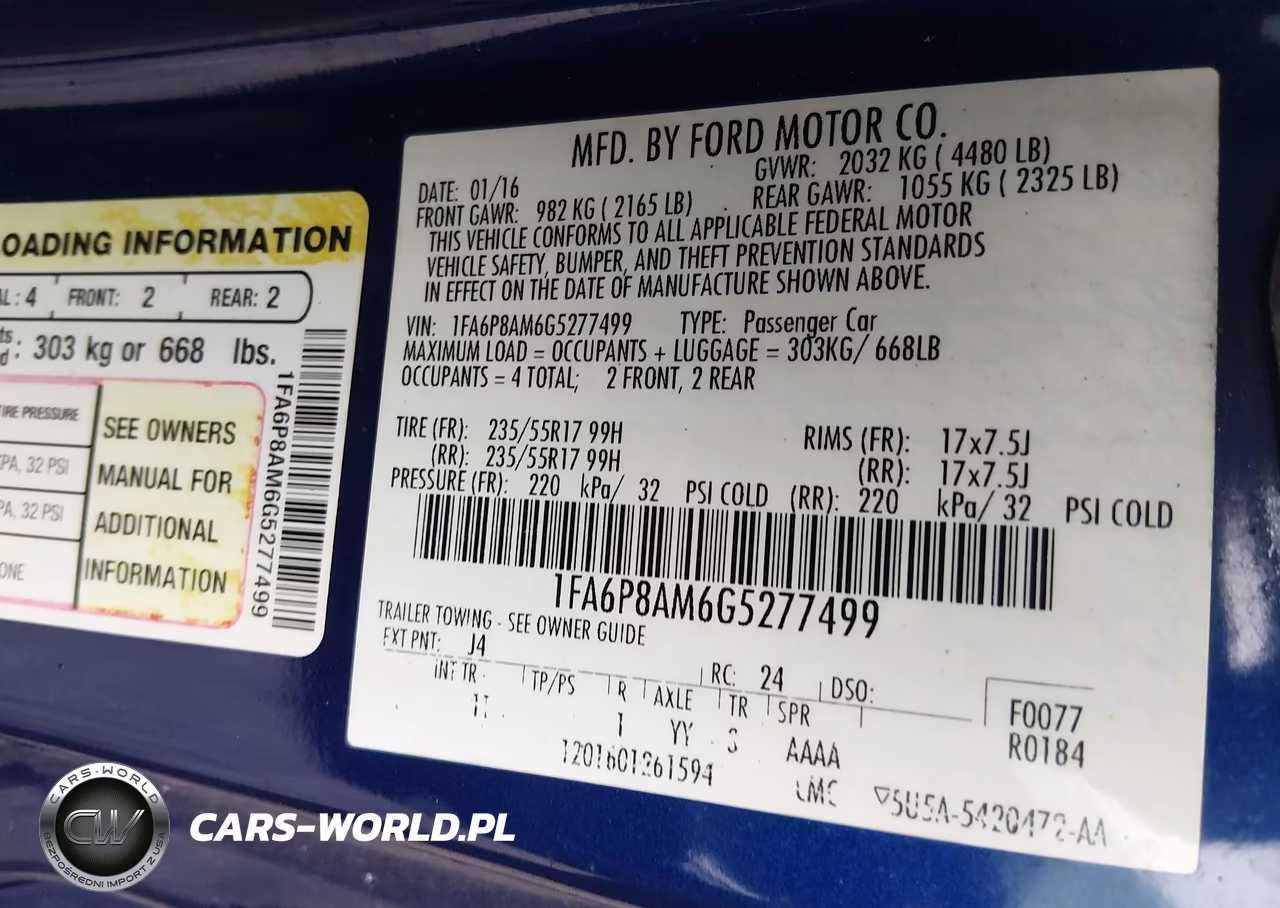 2016 Ford Mustang V6 VIN:1FA6P8AM6G5277499 - 9